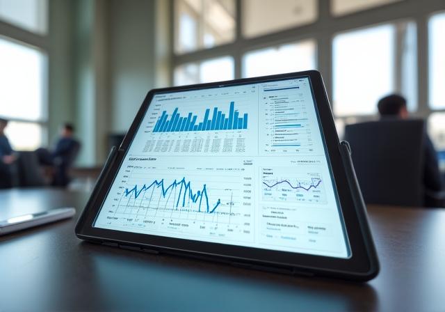 Advanced data analytics dashboard showing predictive efficiency trends