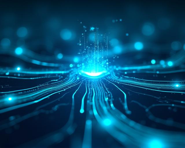 Abstract data visualization showing predictive growth and operational flow lines